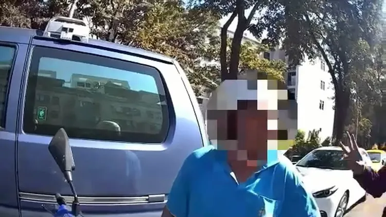 李男為女友送午餐，連闖3個紅燈被攔。讀者提供