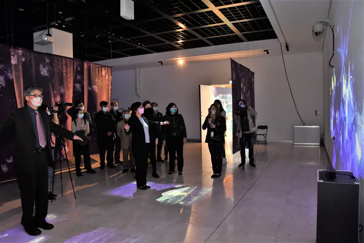 同場展出新媒體藝術展作品。彰縣府提供