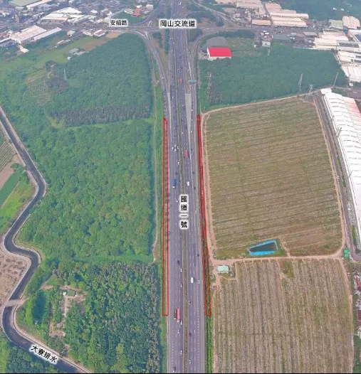 增設橋頭科學園區匝道及聯絡道工程南段現況。高市府提供