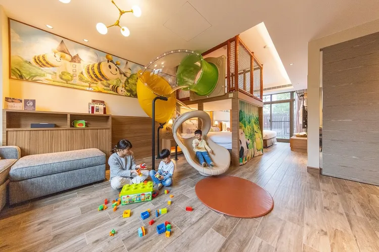 親子溫馨家庭房空間寬敞深受親子客群喜愛。