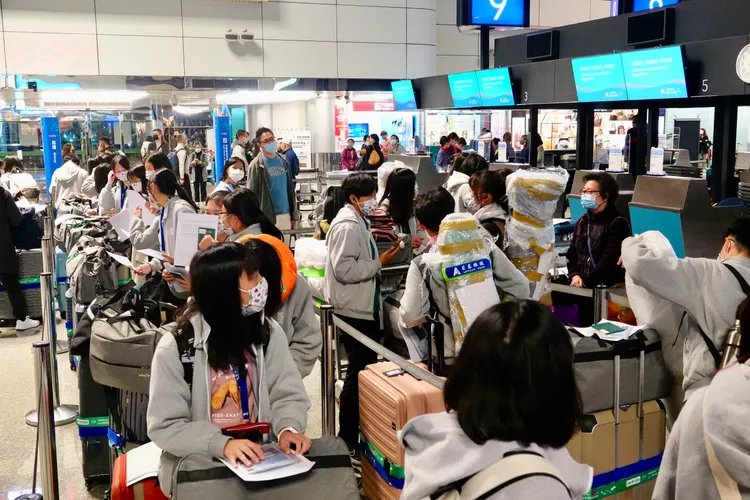 北一女儀隊機排隊報到。施昂強攝