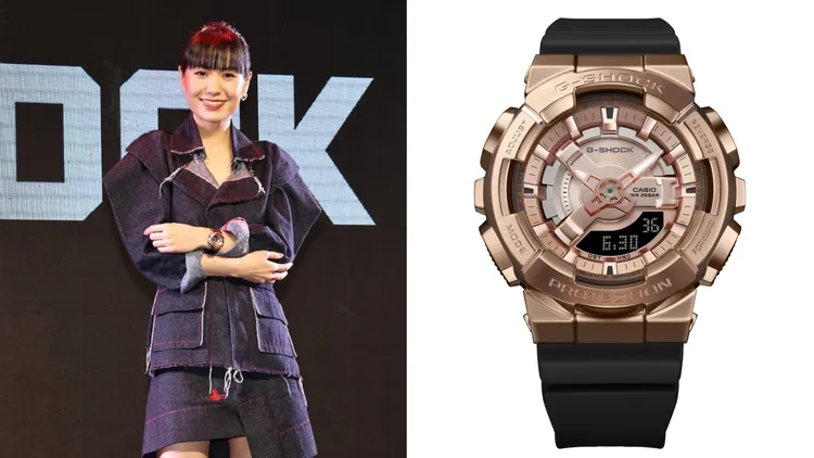 孫盛希今所佩戴的GM-S110腕錶，6500元。左圖葉志明攝、右圖品牌提供