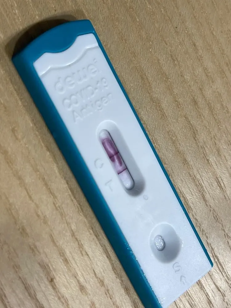 張家銨po出自行快篩兩條線確診的快篩棒照片。取自張家銨臉書