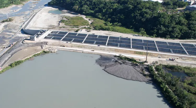 阿姆坪防淤隧道沖淤池。北水局提供