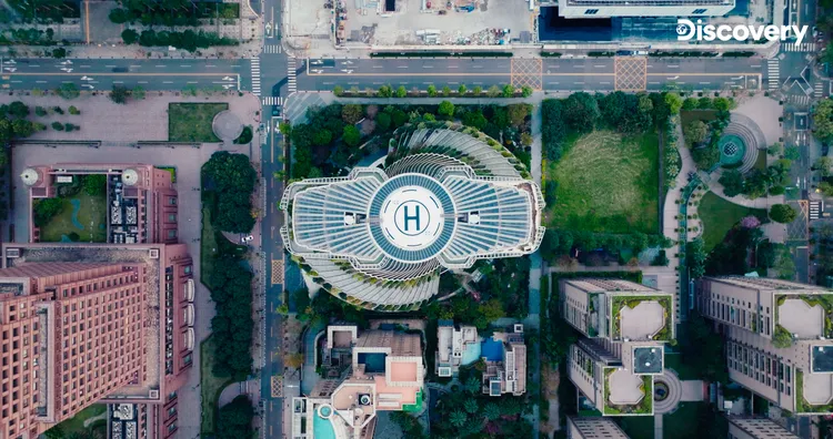 陶朱隱園屋頂停機坪。威京集團提供