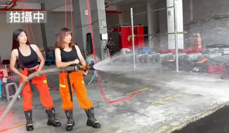 拍攝過程。台東縣消防局提供