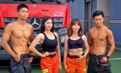 美女消防員吸睛度破表！　台東消防猛男、正妹首拍電子宣傳月曆　