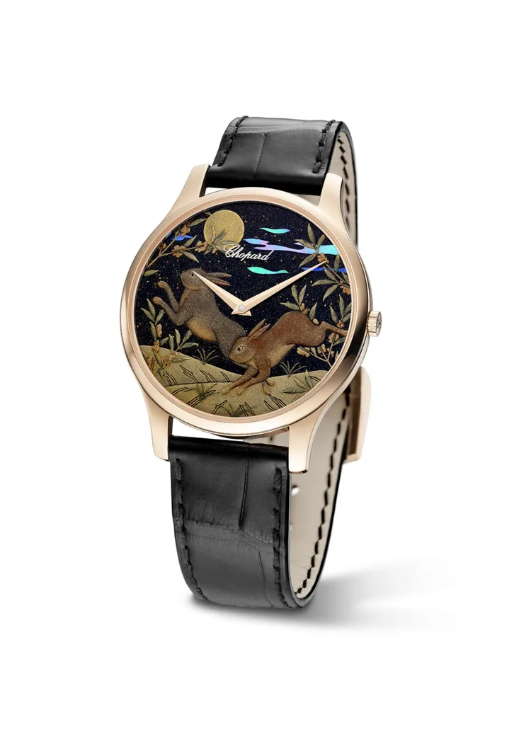 蕭邦L.U.C XP兔年蒔繪腕錶，限量88只，92萬2000元。品牌提供