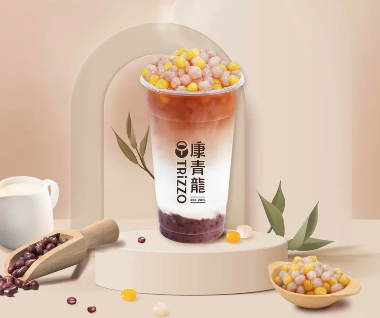 康青龍芋圓相思鮮奶茶售價85元 (L)。業者提供