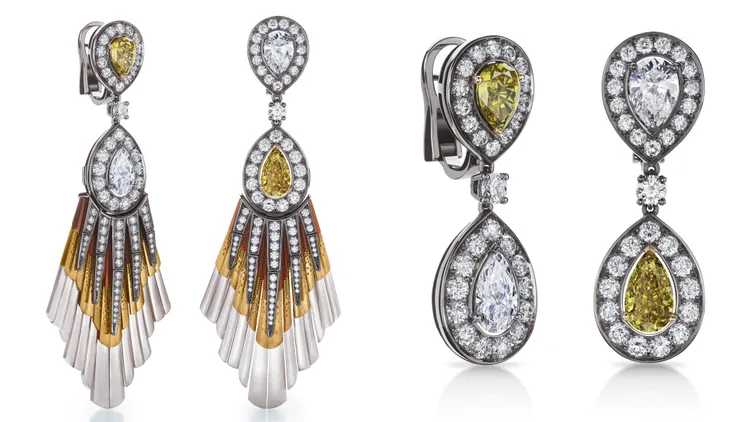 The Alchemist of Light高級珠寶系列Light Rays垂墜式流蘇鑽石耳環，流蘇部分可拆卸，約655萬元。品牌提供