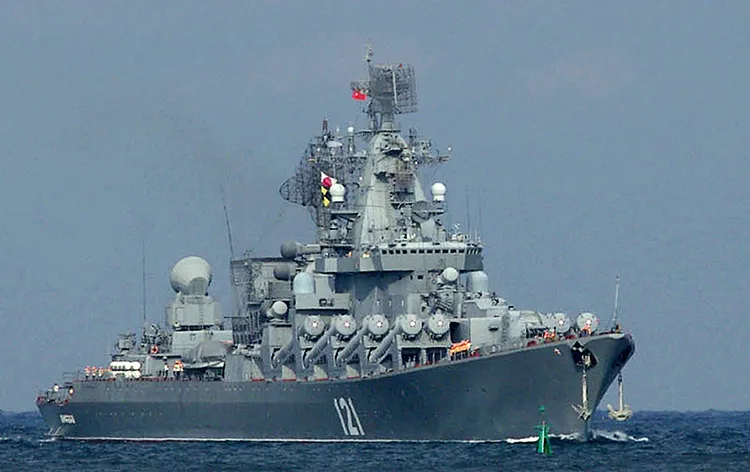 俄羅斯黑海艦隊旗艦「莫斯科號」(圖) 在4月遭烏克蘭海王星巡弋飛彈擊沉。法新社