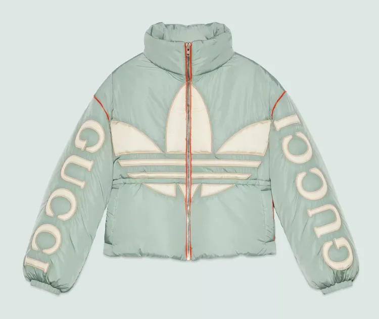 adidas x Gucci夾棉尼龍飛行員夾克，11萬4000元。品牌提供
