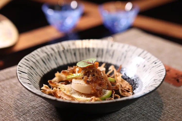 前菜 芙蓉干貝。翁玉信攝