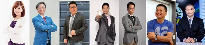 東森主播韓佩穎(左起)、丁元凱、李家名、體育主播常富寧、田鴻魁 、專業球評曾文誠、潘忠韋，一起為觀眾帶來精彩賽事。東森提供