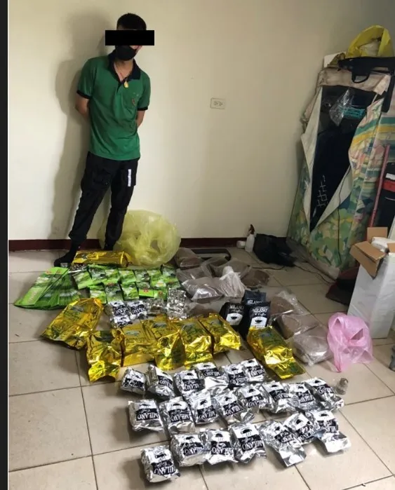 警方破獲露天大麻園，逮捕梅姓移工。翻攝畫面