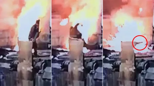 驚悚影片|維修輸送帶「墜落鋼鐵熔爐」 恐怖烈焰吞沒工人奪命