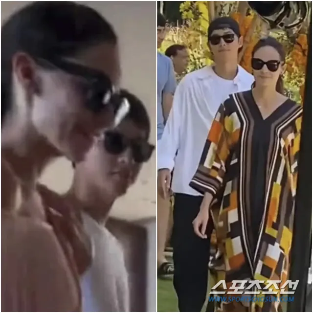 宋仲基和女友毫無遮掩，大方出門約會。翻攝體育朝鮮