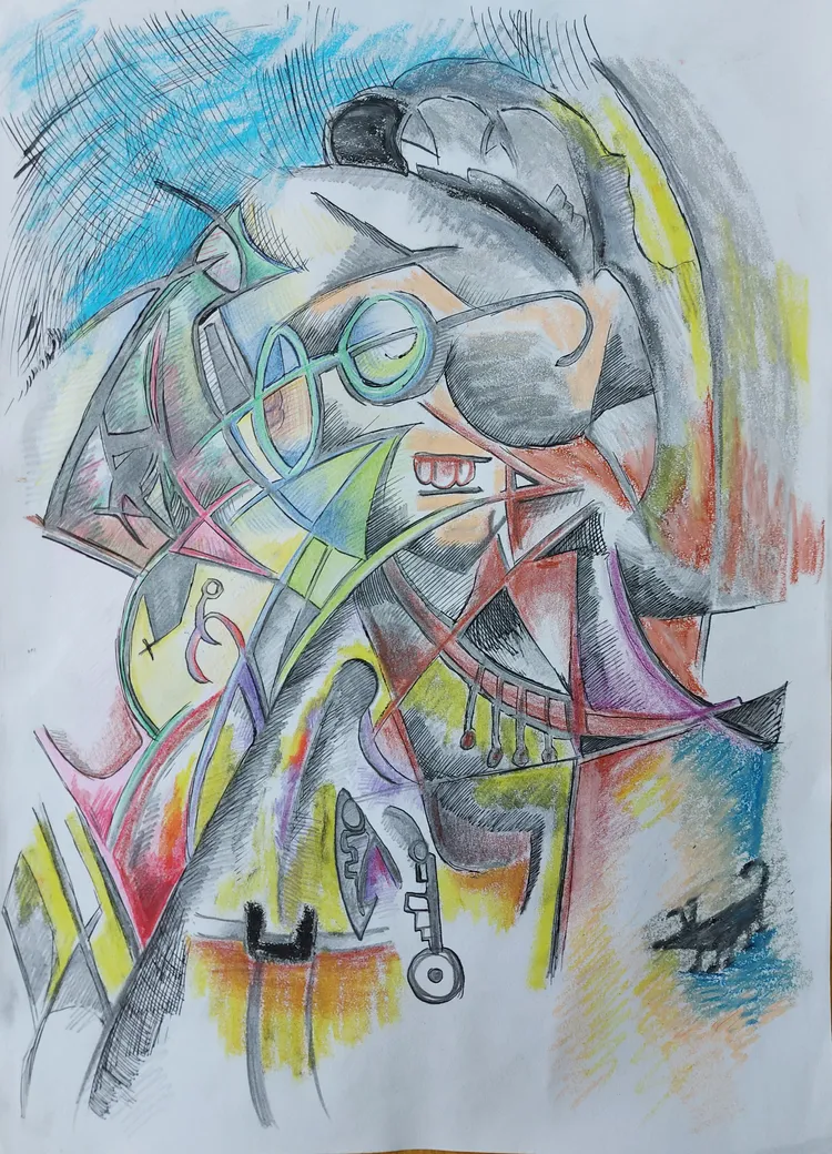 小涵的畫作。桃園療養院提供