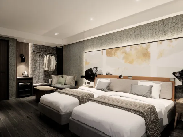 「煙波大飯店花蓮太魯閣－山闊館」雅緻海景兩小床房型。煙波集團提供