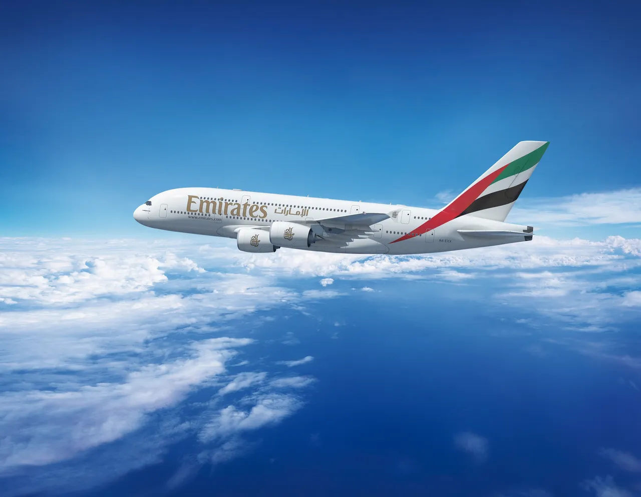 阿聯酋航空2016年曾以兩艙等A380機型執飛「台北-杜拜」。阿聯酋航空提供