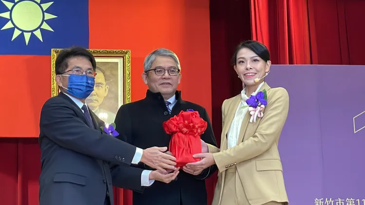 新竹市長高虹安昨天順利就職。黃羿馨攝