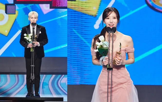 KEY（左圖）、李美珠分別以《我獨自生活》、《玩什麼好呢？》得獎。翻攝MBC