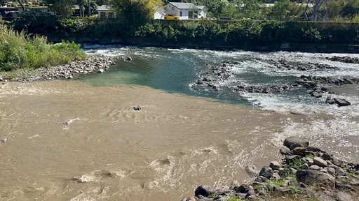 南投驚見陰陽河!水里溪清水變噁心黃湯 上游找到原因