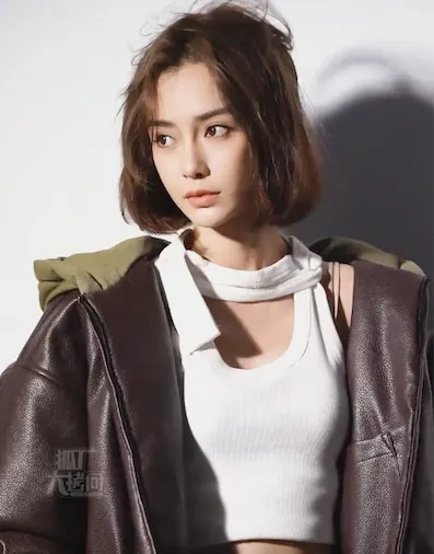 Angelababy短髮造型超美。翻攝自是橘子吖_YWL微博