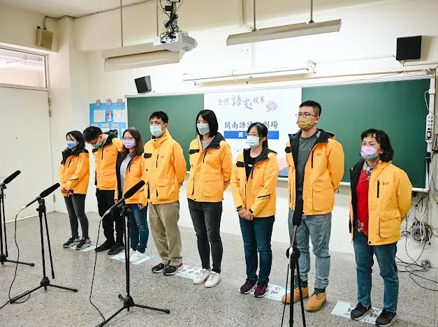 工作人員模擬現場比賽站位情形。新竹市政府提供