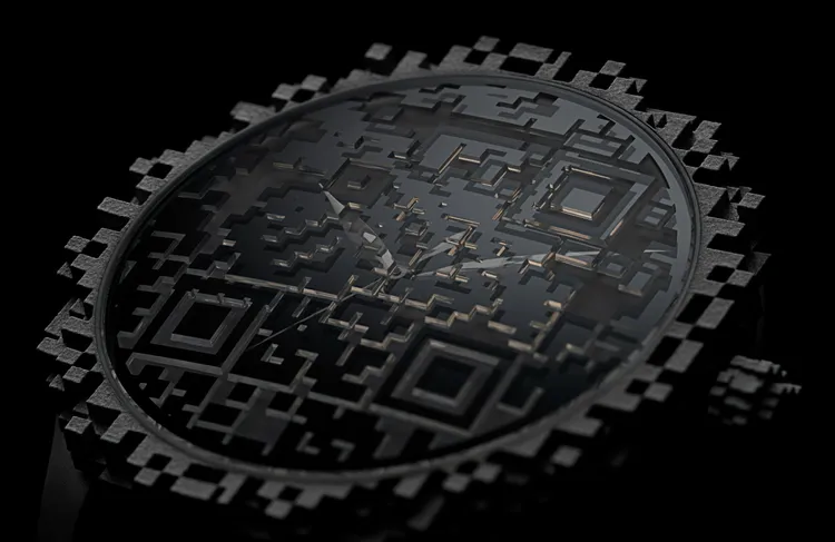 錶圈、錶冠以3D列印技術讓鈦金屬材質以數位碼方式呈現。品牌提供