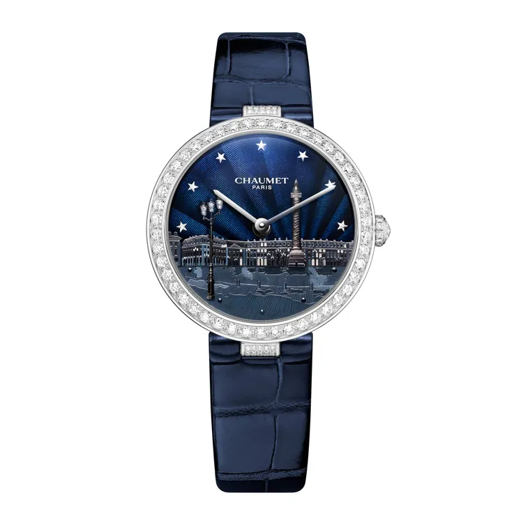 Infiniment 12 Rêverie Nocturne 18K白金鑲鑽自動上鍊腕錶，約218萬7000元。品牌提供