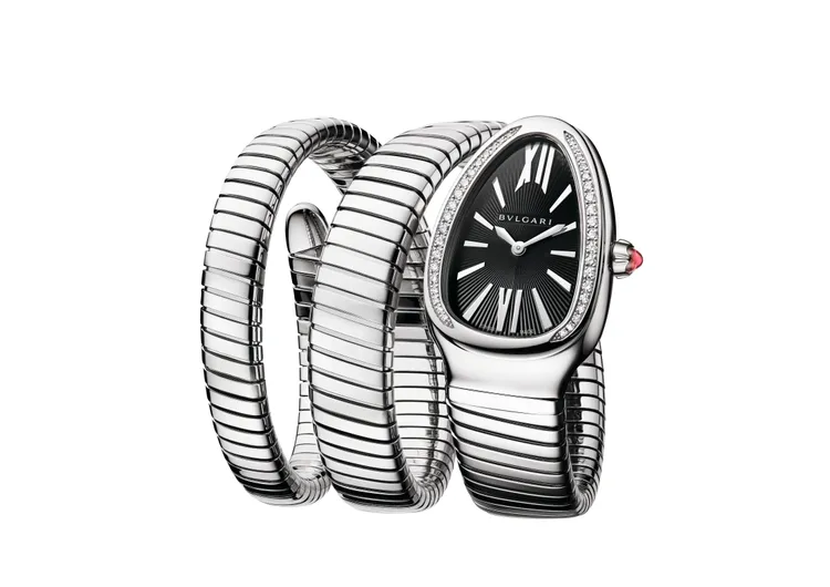 Serpenti Tubogas精鋼雙圈腕錶，約37萬2000元。品牌提供