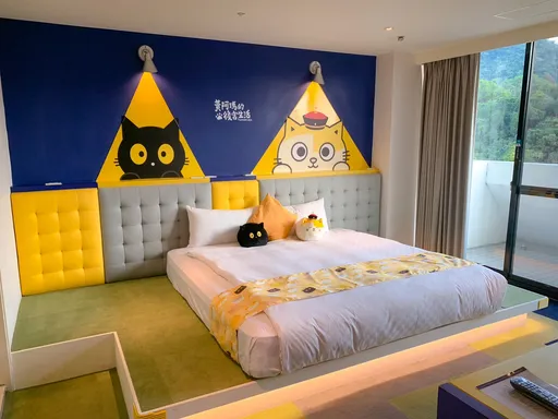 貓界皇帝陪睡侍寢啦!台南冒險飯店推出「黃阿瑪主題房」只有6間