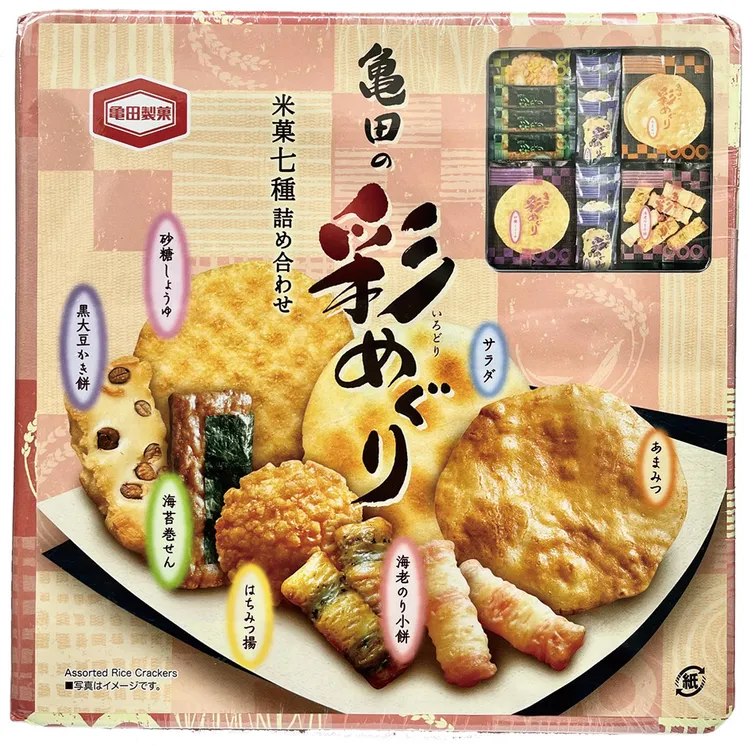日本進口龜田七種綜合米果禮盒。業者提供