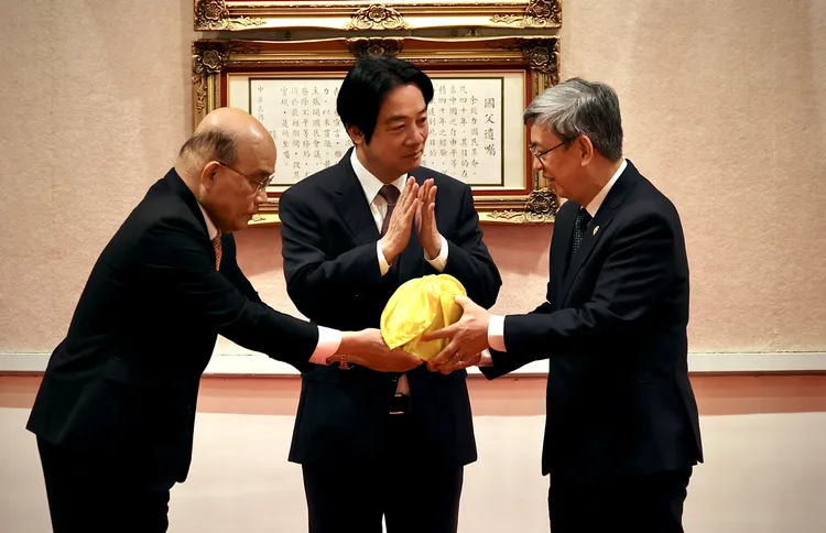 行政院今舉辦新舊閣揆交接典禮。林林攝