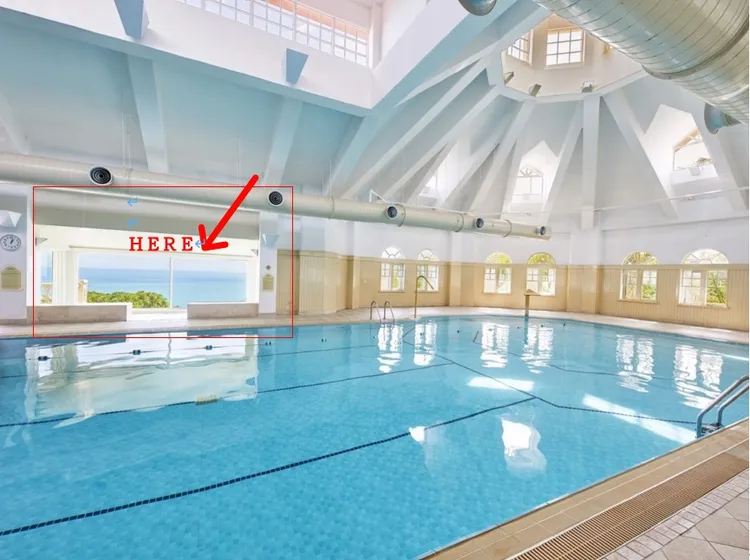 水療池主打絕美海景(紅框處)。翻攝自「爆料公社公開版」