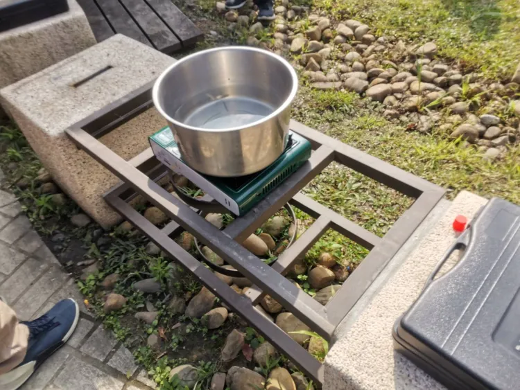 災時可將園內遊憩設施轉換為爐具。新北消防提供