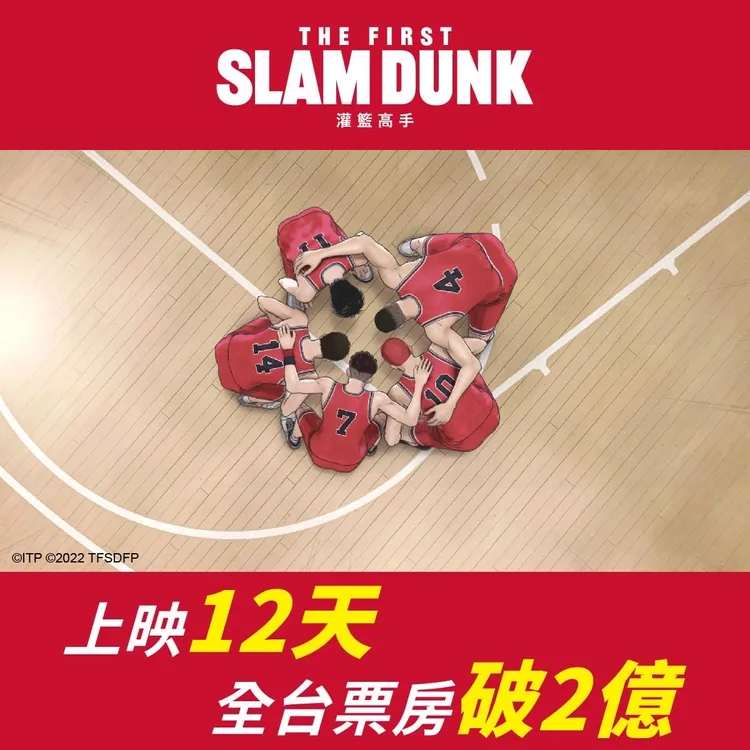 《灌籃高手The First Slam Dunk》在台上映12天就破2億元。台北双喜