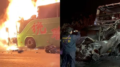 悲傷年初一!2死火燒車燒到剩骨架 統聯司機、62歲女活活被燒死