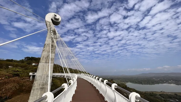 岡山之眼的主塔橋為提琴意象呈現，鋼索即為琴弦。侯昌騰攝