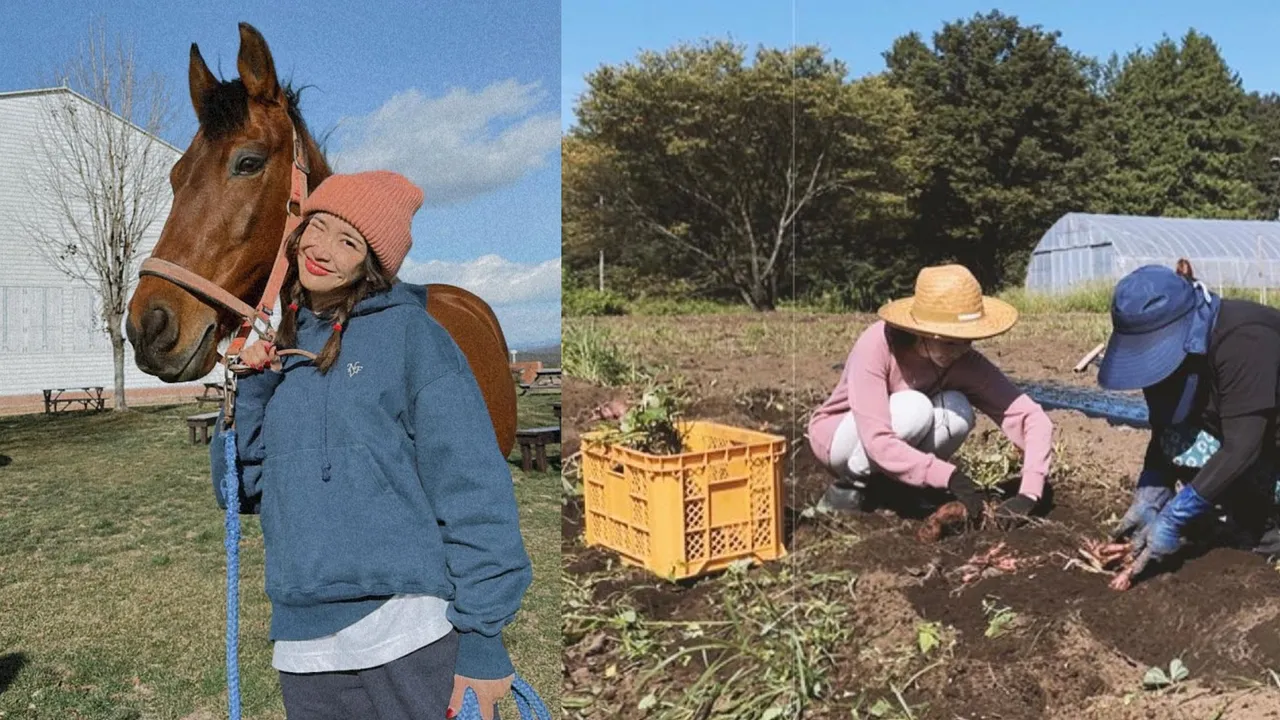 紗榮子收購牧場,也親自種菜、照顧馬兒。翻攝紗榮子IG