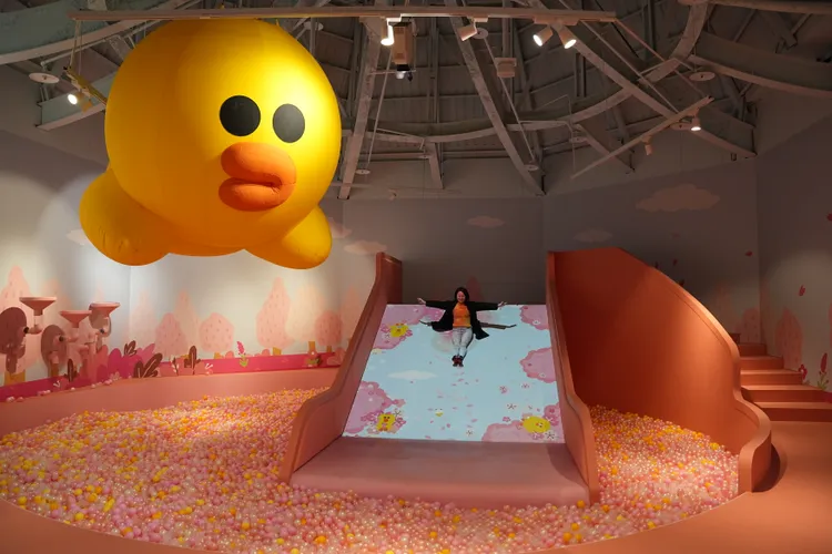 還有小朋友最愛的莎莉球池溜滑梯。黃盈甄攝