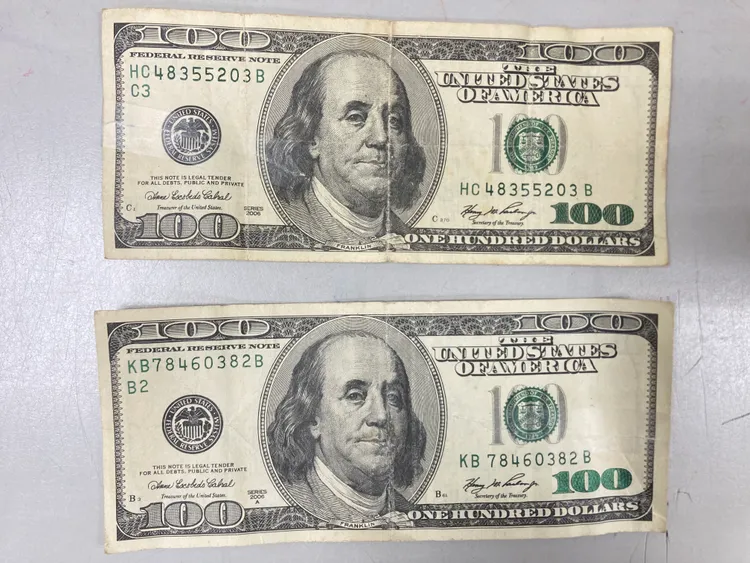 假美鈔。桃園警分局提供