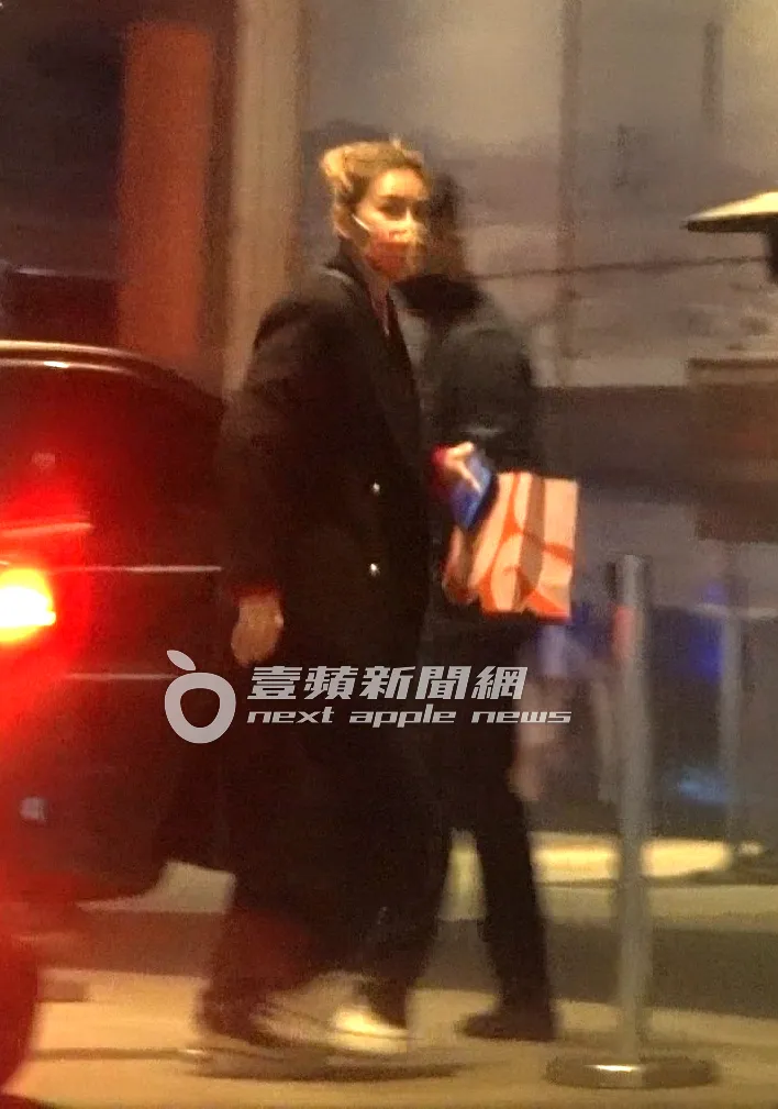 小禎前往萬豪酒店和藝人好友圍爐過年。特勤中心攝
