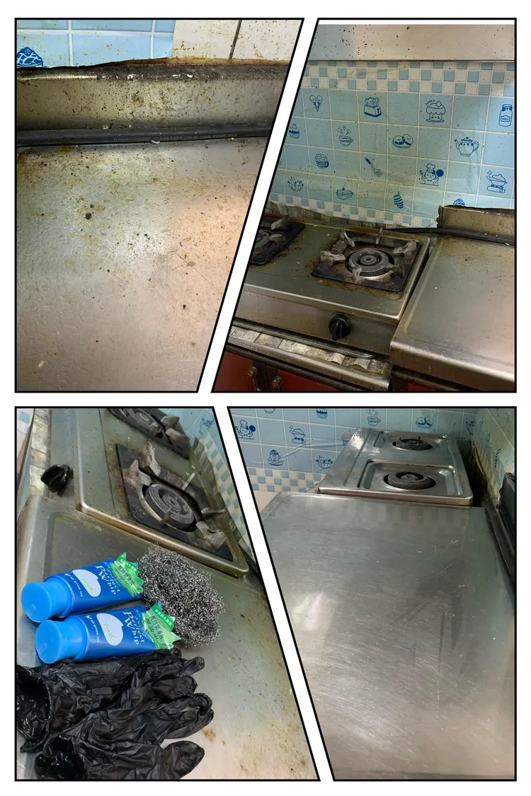 清潔前後的對照圖。翻攝臉書/美妝界的尖叫雞-G老闆編哥