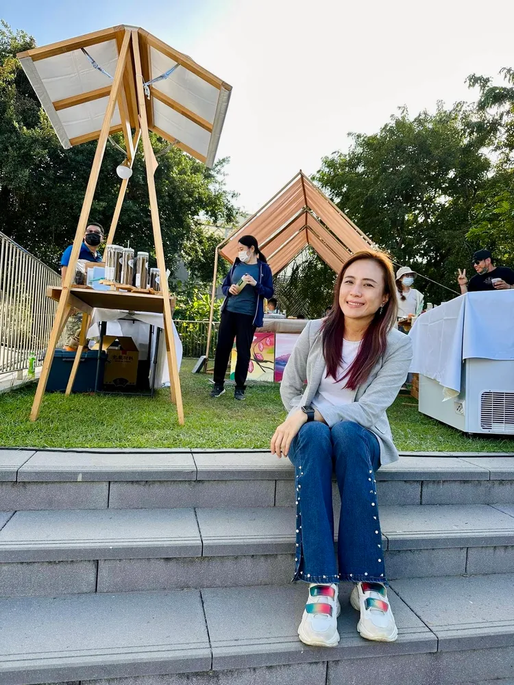 郭貞慧常一身輕裝方便踩點推觀光。取自郭貞慧臉書