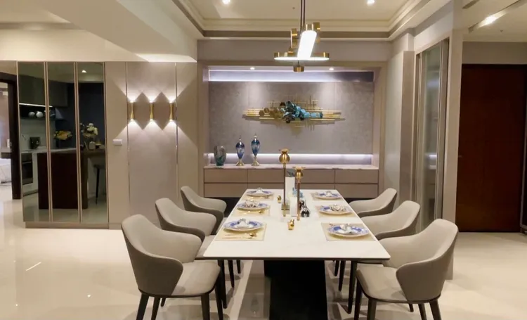 餐廳寬敞可容納6人餐桌。林佩萱攝