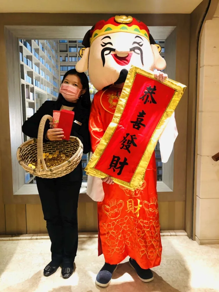 年節限定活動「財神爺快閃」。大地酒店提供