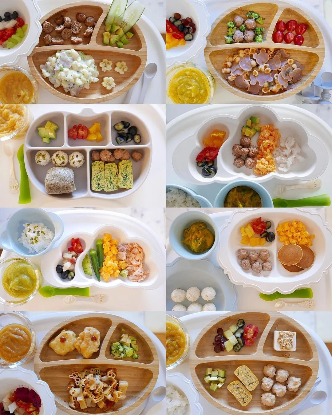 廖曉喬分享的2022兒子的餐盤紀錄，秀出她親手烹調的一道道豐富變化的幼兒餐。翻攝bridgette_xoxo IG