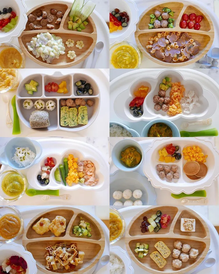 廖曉喬分享的2022兒子的餐盤紀錄，秀出她親手烹調的一道道豐富變化的幼兒餐。翻攝bridgette_xoxo IG
